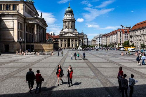 Berlin, June 2015. View of franzosische Berlin squareis. Berlin is  the capital of Germany, and one of the 16 states of Germany. With a population of 3.5 million people, Berlin is Germany's largest city. It is the second most populous city  and the seventh most populous urban area in the European Union