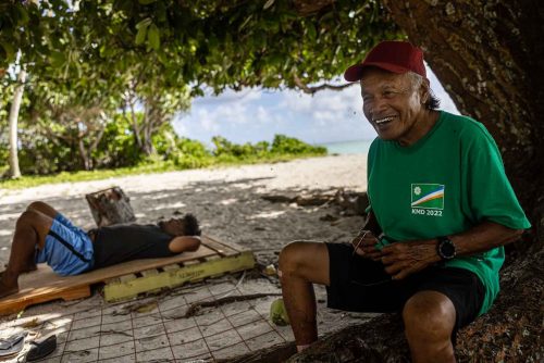 Ebadon island , Marshalls islands. July 2023, images of the tiny island of Ebadon where a community of 80 people live. Located 75 nautical miles from the capital Ebeye.