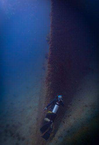 Ebeye, Marshalls Islands, July 2023 Diving at Ebeye. Wreck of the German frigate Prinze Eugene and on a reef.The main income for Ebeye residents is from the relatively small number of people employed on the Kwajalein military base. The money earned supports the population of around 15,000 on 80 acres (32 hectacres) of land. Over 50% of the population is estimated to be under the age of 18, and Ebeye is one of the most densely populated places in the world.