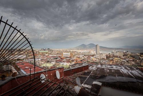 Naples, Italy, view of the city from Montesanto