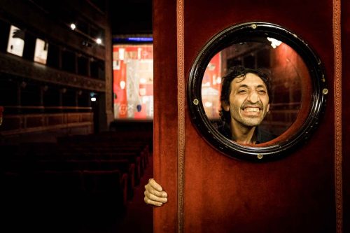 Rome, Jun 2018. Marcello Fonte inside Teatro Valle a theatre in which he left for over 3 years when he was squatting. Marcello is an Italian actor, who was working as a caretaker when he was discovered and won best actor at Cannes film festival in May 2018 with 