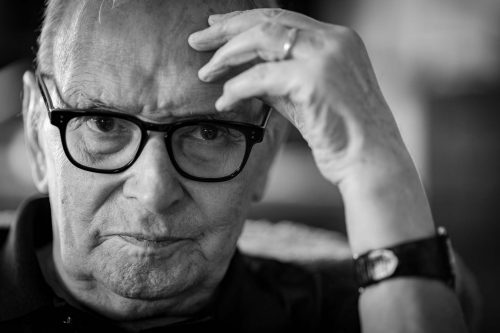 Rome, Italy, Sept 2018. Ennio Morricone (89), portrayed in his home in Rome.  Morricone is rightly considered the greatest living cinematic filmmaker in the world with over 600 soundtracks composed to his credit. From Sergio Leone to Bunuel, Fellini and Tarantino his music has gone through almost 60 years of world cinema history.