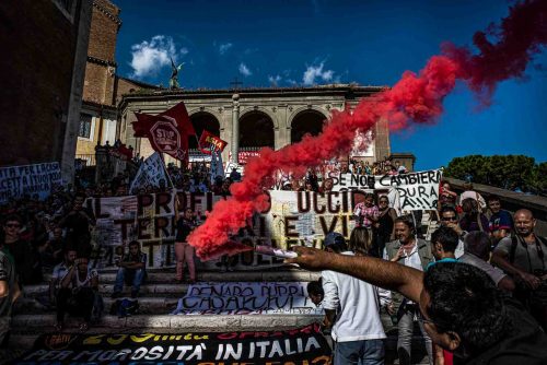 Rome, Italy. September 2013. About a thousand people belonging to the movements of homelessness
 