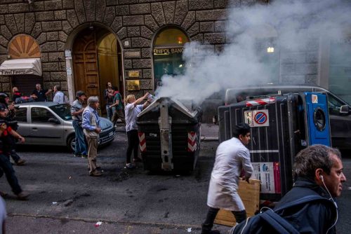 Rome Italy oct 2013. Protest against unemployment, government cuts and construction projects they say take money away from social services.
Organizers estimated that 70,000 people took part in the protest, while authorities placed the number closer to 50,000.